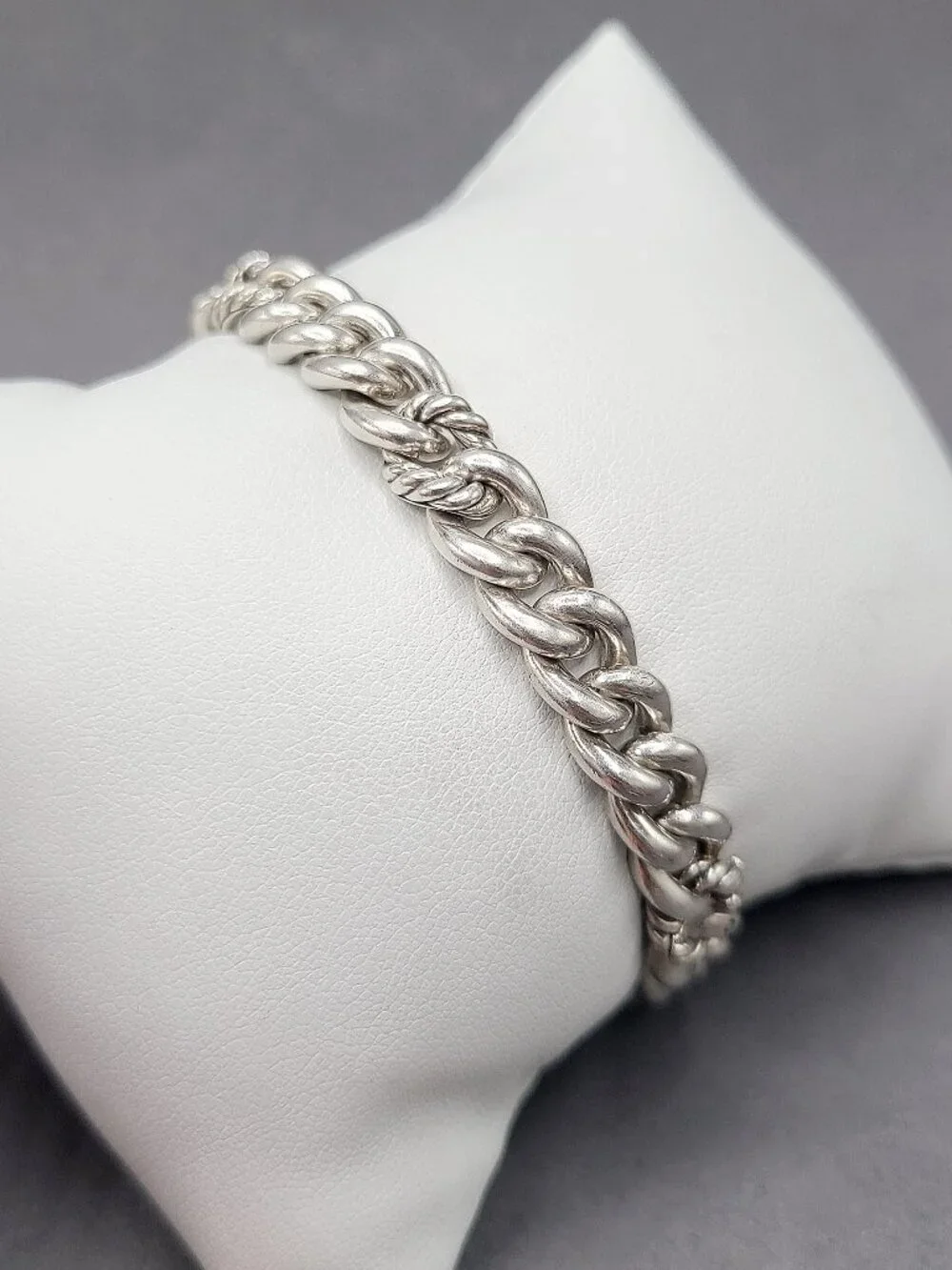 David Yurman Belmont Curb Link ID Bracelet w/ Pavé White Diamonds - Size Large